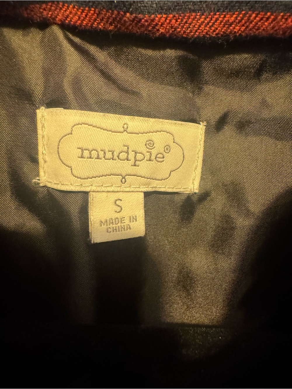 Mud Pie Navy Plaid Quilted Vest with Green & Red Accents - Picture 5 of 7